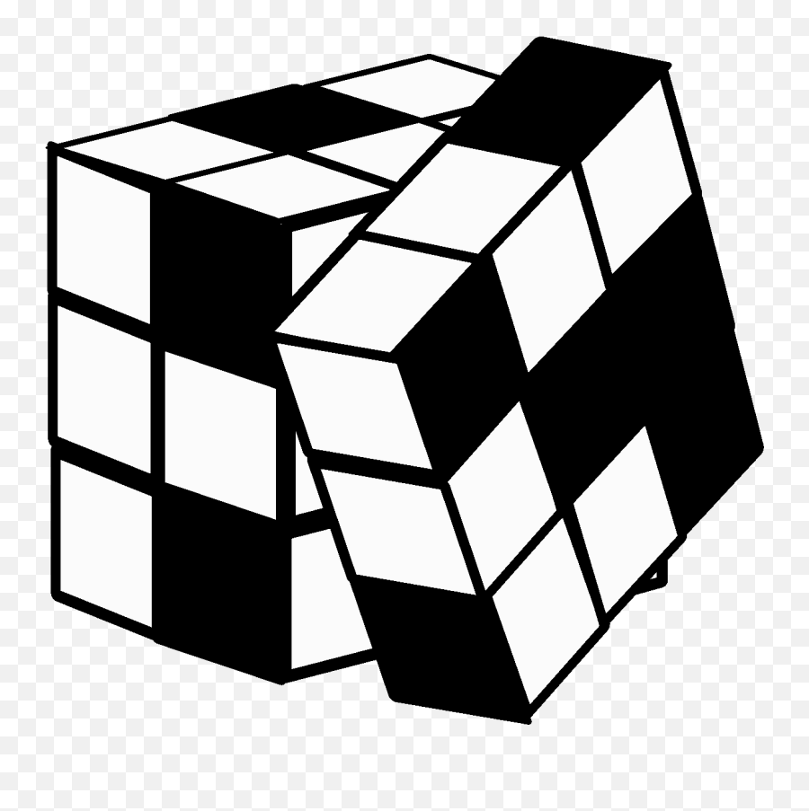 Rubix Cube In Black And White Png Image - Cube Logo Png,Cube Transparent Background