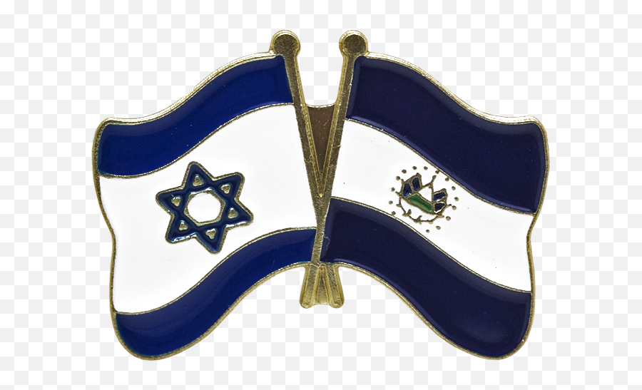 El Salvador And Israel Friendship Flag Pin - Bandera Argentina Israel Png,El Salvador Flag Png