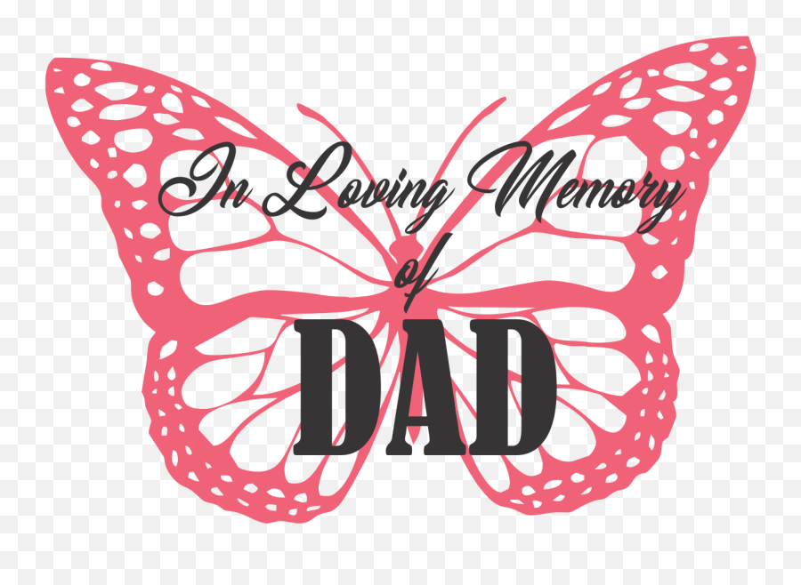 Download In Loving Memory Of Dad - Butterfly Clipart Black And White Png,In Loving Memory Png