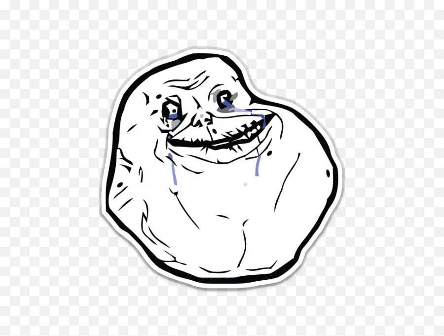 Sticker Unixstickers Png - Forever Alone Face Png,Meme Transparent Background