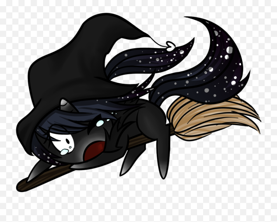 158197 - Artistmissvani Broom Crying Flying Flying Illustration Png,Witch Transparent Background