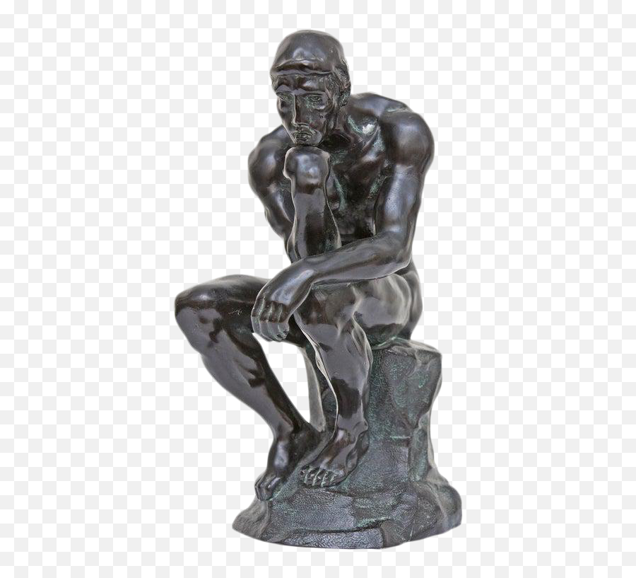 The Thinker Sculpture After Auguste Rodin - Figurine Png,The Thinker Png