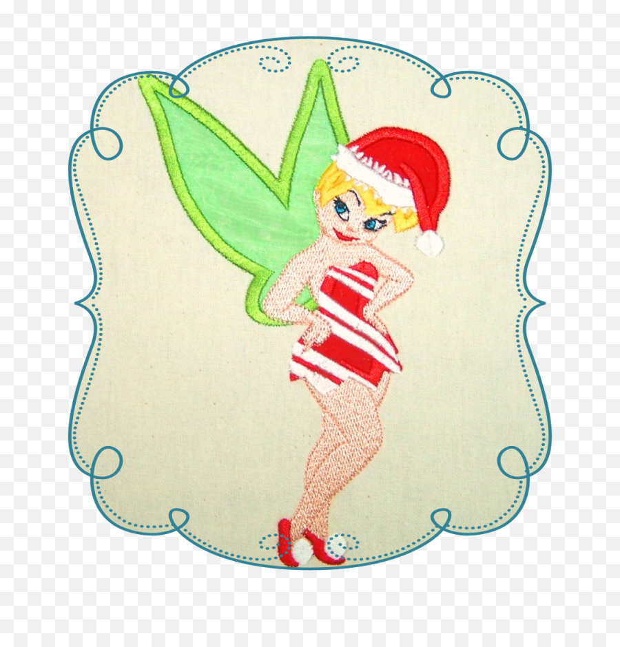 Tinkerbell Applique Machine Embroidery Design - Tunkie Cartoon Png,Tinkerbell Png