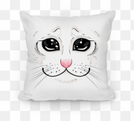 Crying Cat Face Pillows Lookhuman - png