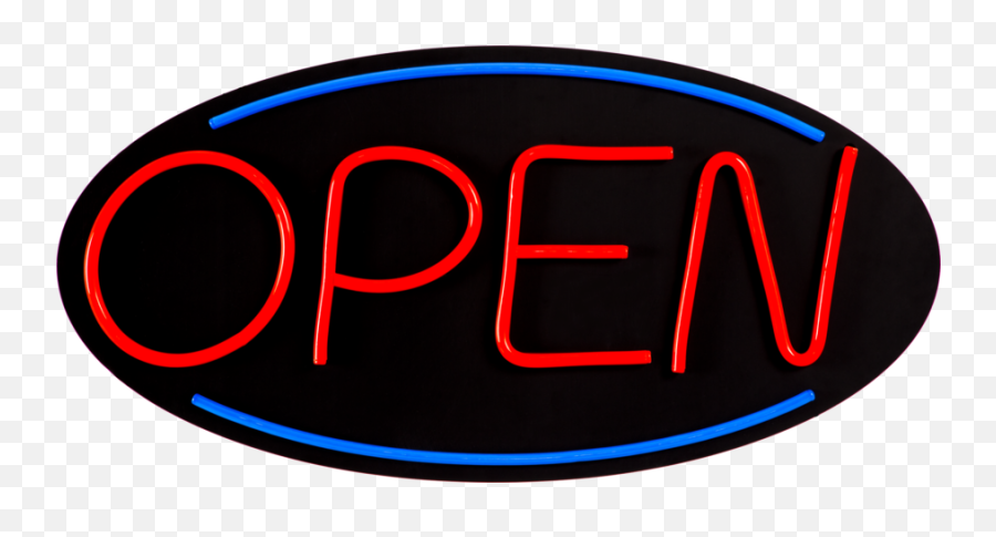 Download Oval Red U0026 Blue Led Open Sign With 8 Modes And 10 - Transparent Open Sign Png,Red Oval Png