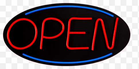 Download Oval Red U0026 Blue Led Open Sign With 8 Modes And 10 - Transparent png