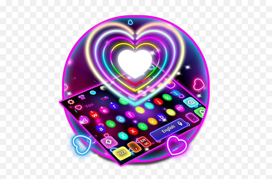 App Insights Colorful Sparkle Neon Heart Keyboard Apptopia - Heart Png,Neon Heart Png