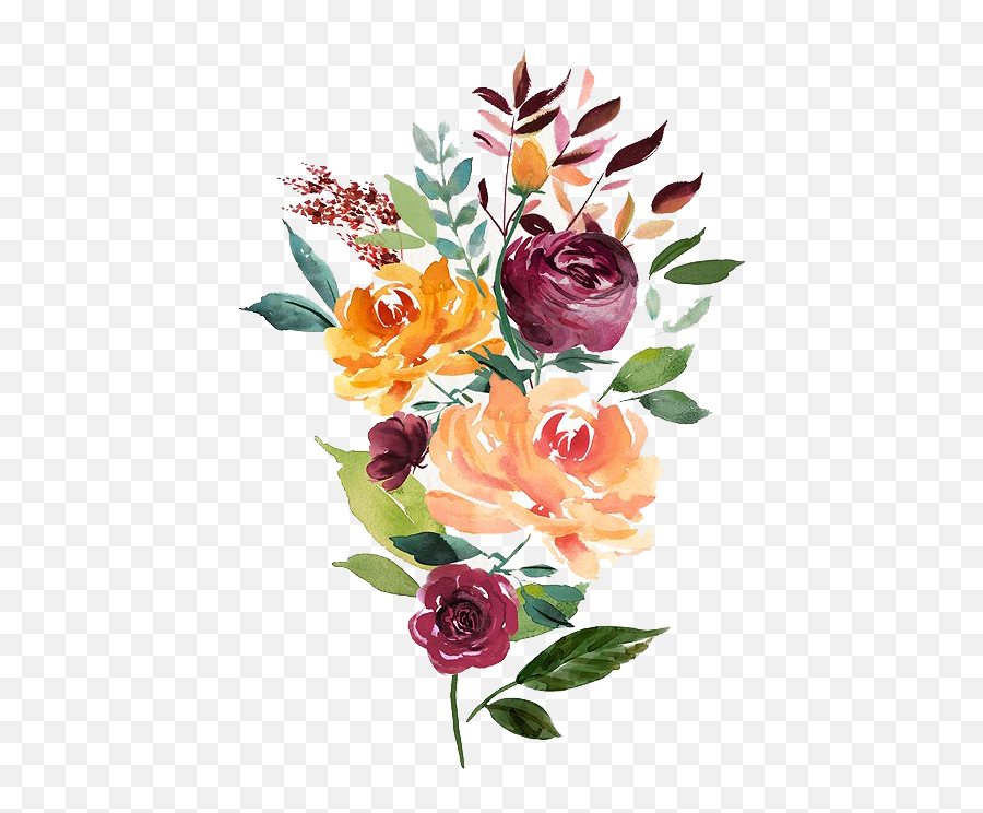 Watercolour Flowers Floral Design - Flower Bouquet Watercolor Free Png,Watercolor Flowers Transparent Background