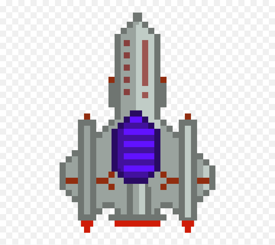 Rocketship - Pixel Art Transparent Png Original Size Png Rocket Ship Pixel Art,Rocketship Png