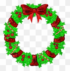 Christmas Circle Ribbon Clipart Png - Gingerbread House Wreaths