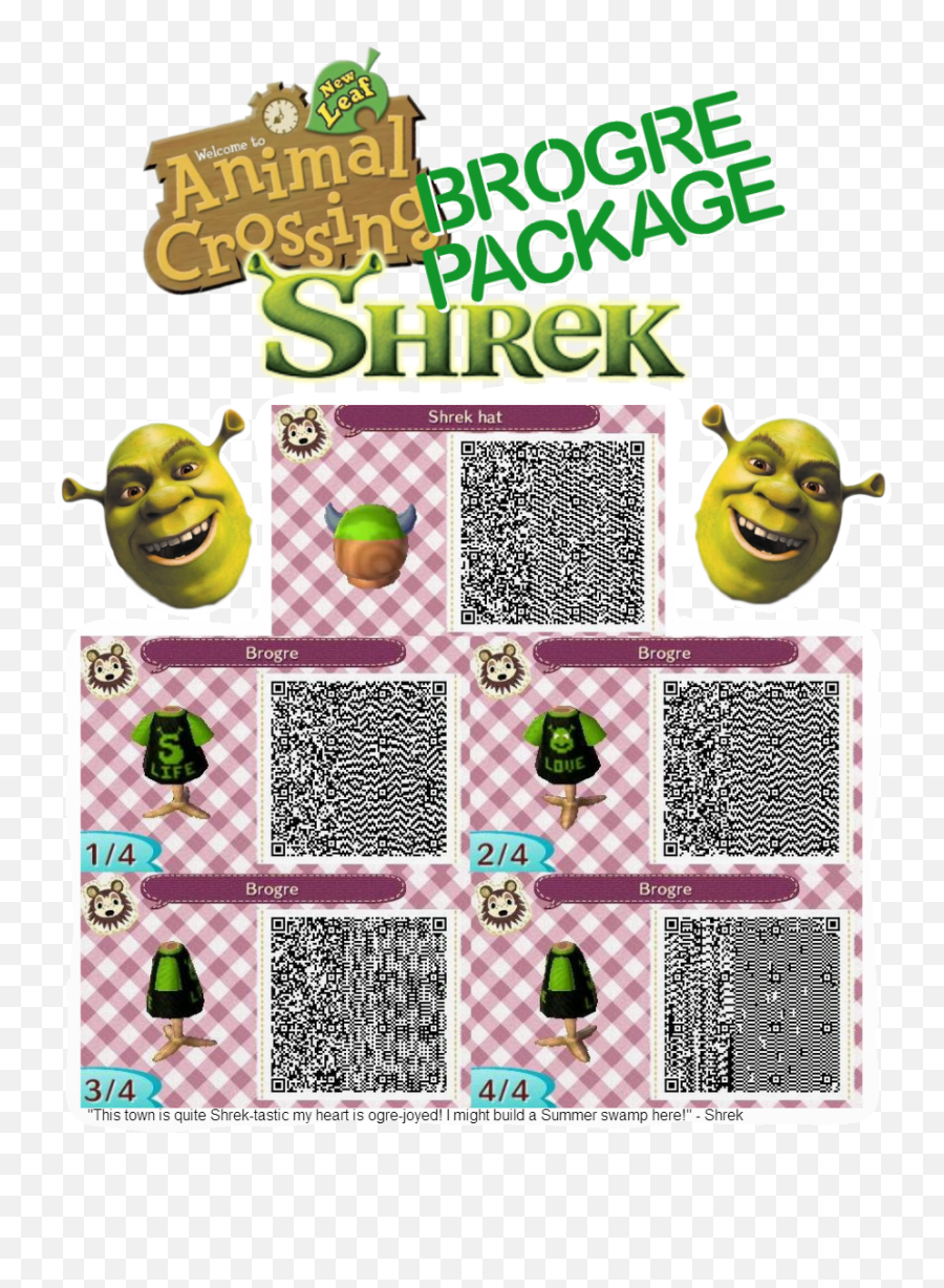 Shrek Face Png - Shrek Qr Codes Animal Crossing Halloween Animal Crossing Dirt Qr,Shrek Face Transparent
