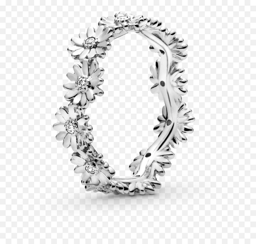 Sparkling Daisy Crown Ring Stack Silverrose Gold - Sparkling Daisy Flower Crown Ring Png,Transparent Black Flower Crown