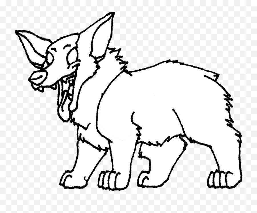 Download Hd Drawn Corgi Transparent - Corgi Lineart Ancient Dog Breeds Png,Corgi Transparent