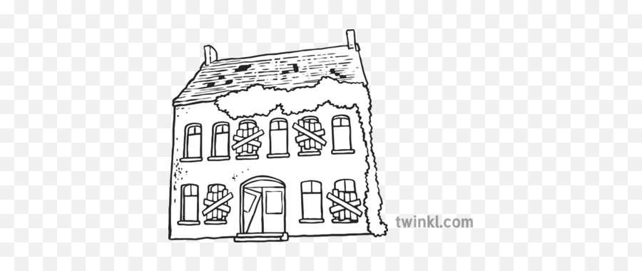 Derelict House Building English Sats Ks2 Black And White 1 - Language Png,Icon Derelicts