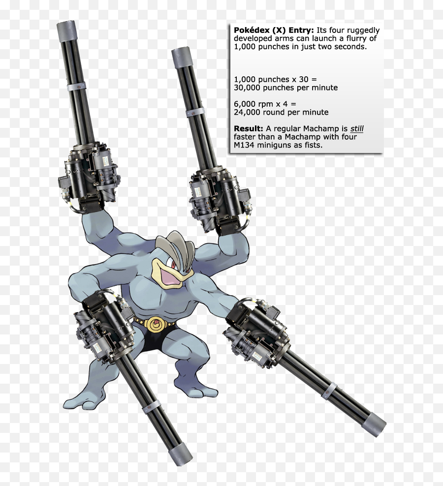 Download Machamp With Miniguns Pokedex - Pokemon Machamp Png Pokémon Machamp,Pokedex Icon