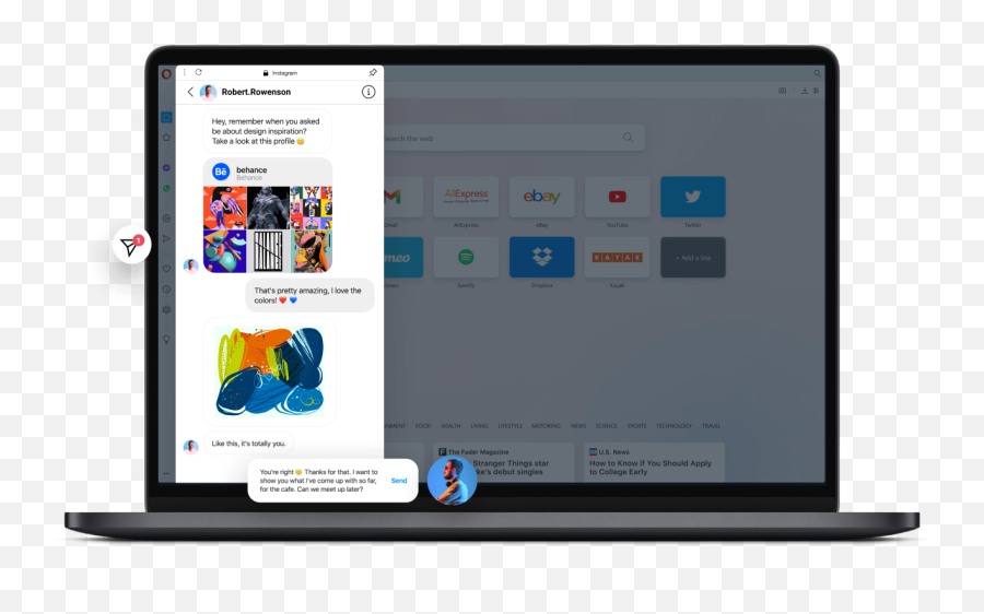 Instagram In Opera Post View And Message - Feed Instagram Png Pc,Show Computer Icon On Desktop Windows 10