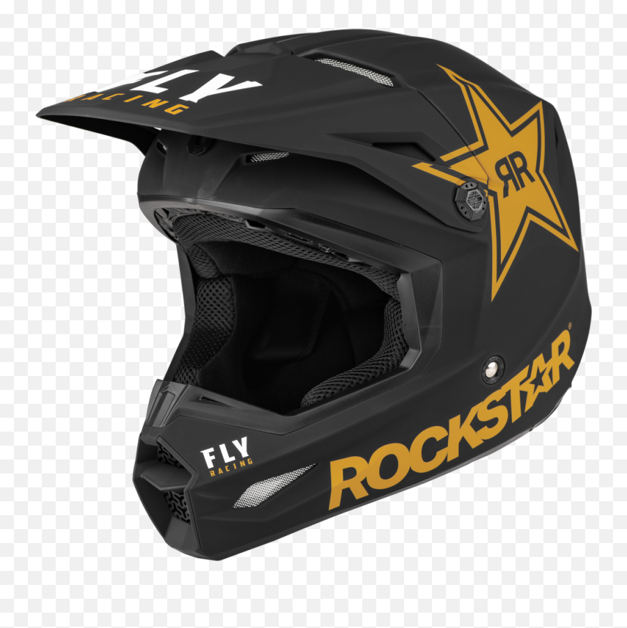 Fly Racing Kinetic Rockstar Adult Helmet - Matte Blkgold Fly Kenetic Helmet Rockstar Png,Icon Contra Redeemer Textile Jacket