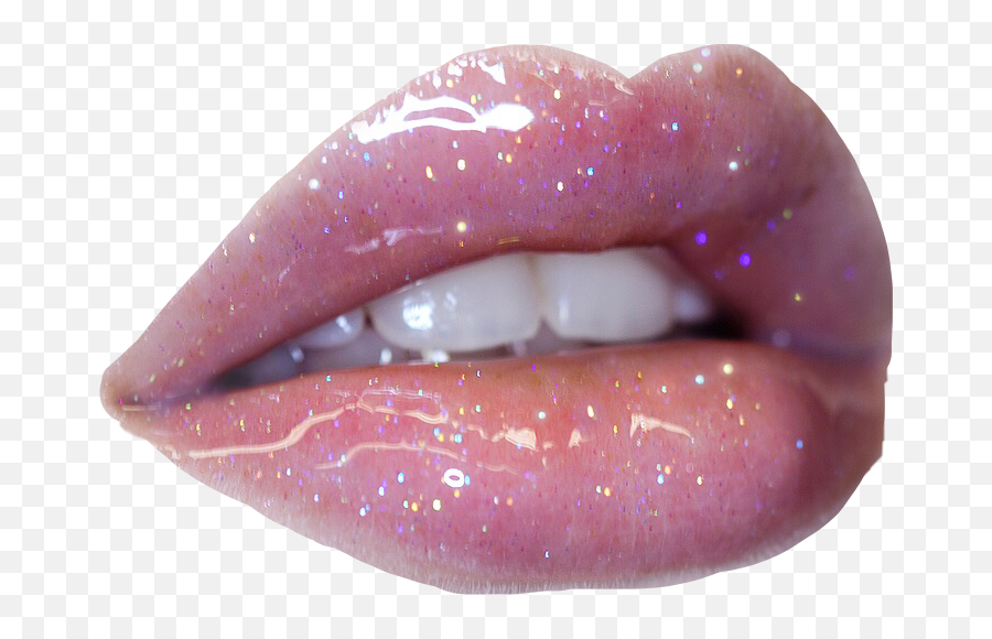 Pink Lips Lip Gloss Glossy - Holographic Clear Lip Gloss Png,Pink Lips Png