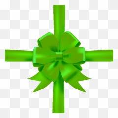 Green Christmas Bow Png Download - Ribbon