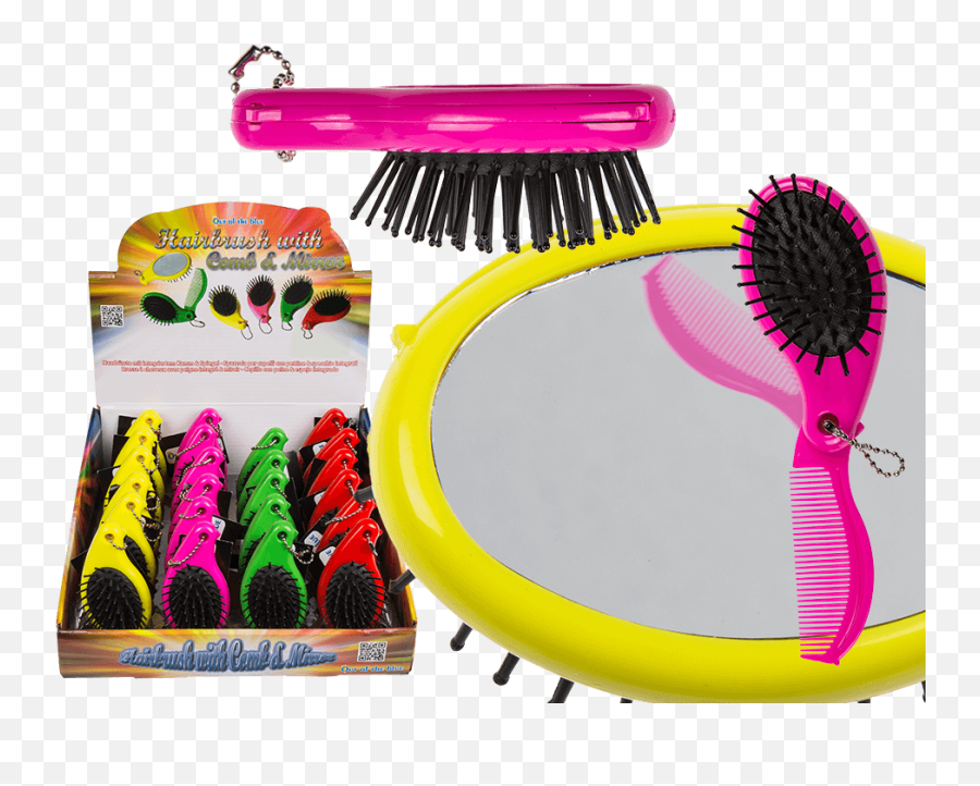 Hairbrush With Integrated Comb U0026 Mirror - Out Of The Blue Kg Hairbrush Png,Hairbrush Png