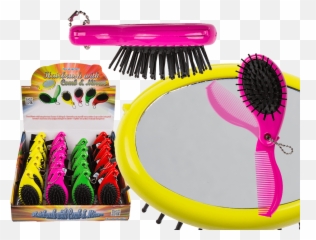 Hairbrush With Integrated Comb U0026 Mirror - Out Of The Blue Kg Hairbrush Png,Hairbrush Png