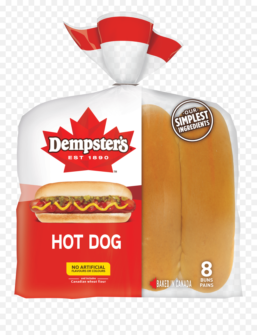 Dempsteru0027s Original Hot Dog Buns - Dempsters Hamburger Buns Nutrition Facts Png,Hotdog Transparent
