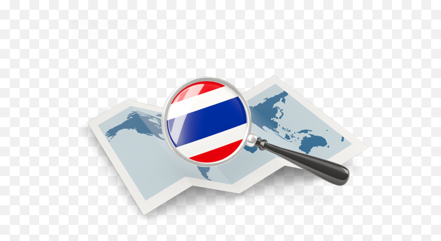 Magnified Flag With Map Illustration Of Thailand - Flag Thailand Map Png,Map Png Icon
