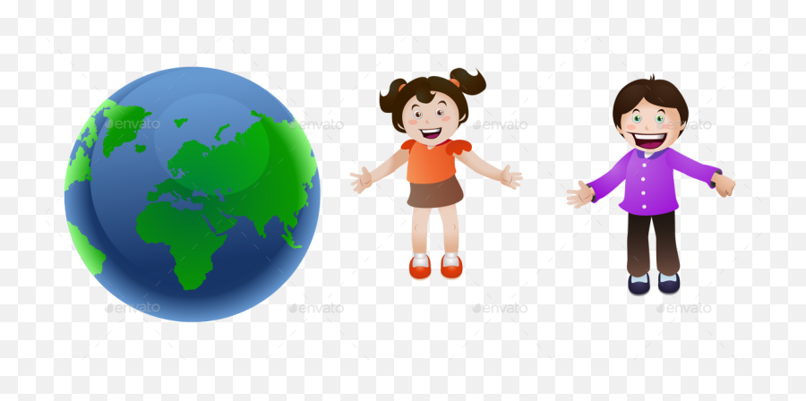 Illustration Of Various United Children - Globe Png,Cartoon Earth Png