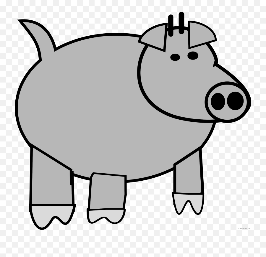 Cartoon Pig Animal Free Black White Clipart Images - Cartoon Cartoon Pig Png,Cartoon Pig Png