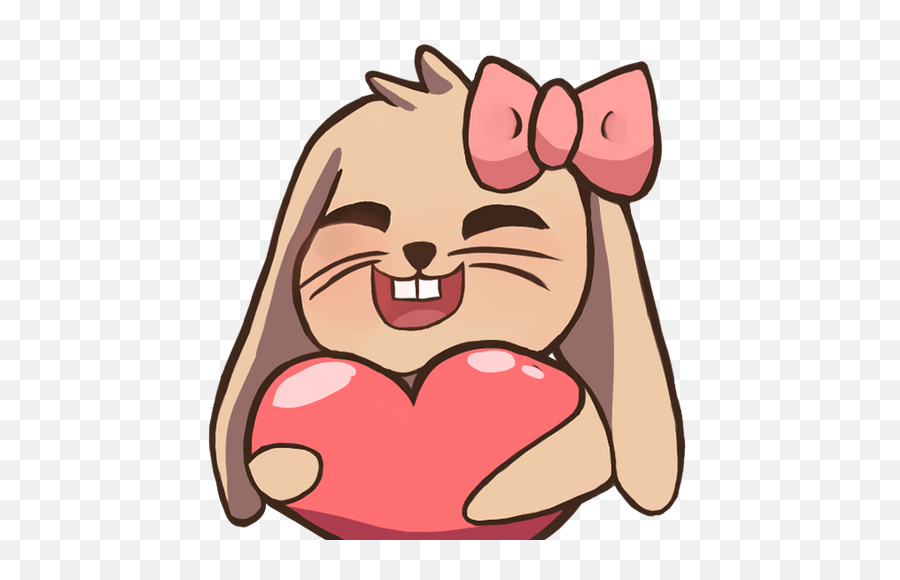 Bunny Heart Discord Twitch Emote Mooncoffi - Cartoon Png,Png Emotes