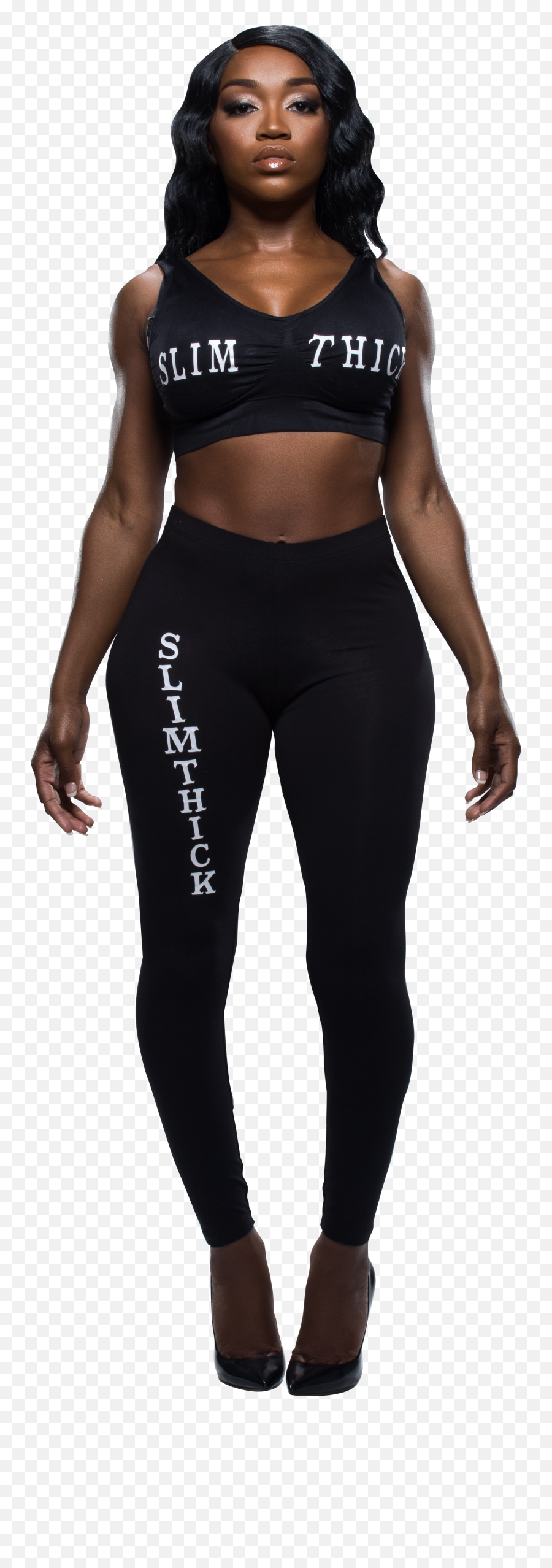 Leggings Waist Bra Crop Top - Woman Black Png Download Fashion,Bra Png