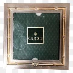 Vintage Gucci Silver And Gold Square Photo Frame - Picture png