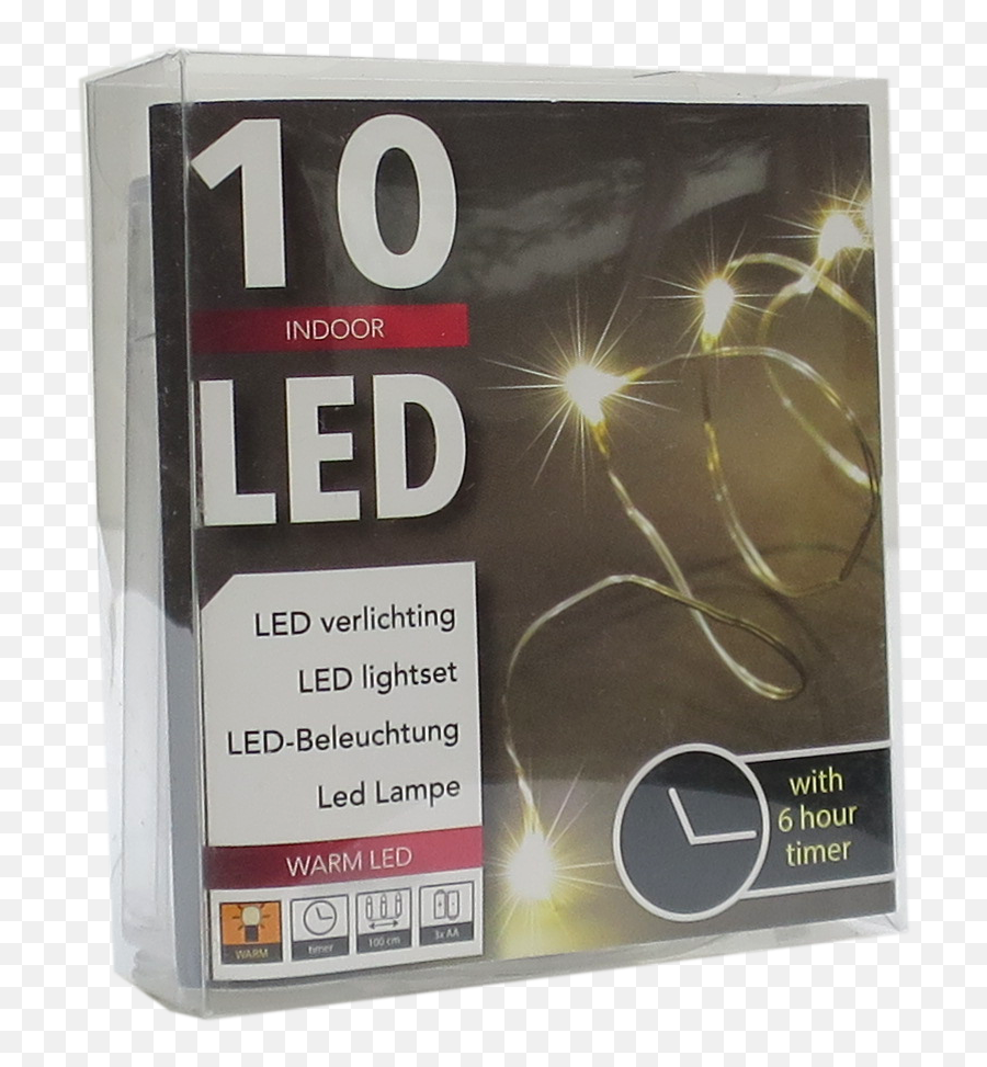 Led String Chain Fairy Lights With Silver Wire 10 Micro Leds 1mtr Length Plus Timer - Diode Png,String Lights Png