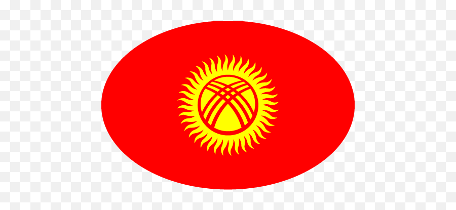 Vector Country Flag Of Kyrgyzstan - Oval Vector World Flags Flag Of Kyrgyzstan Png,Red Oval Png