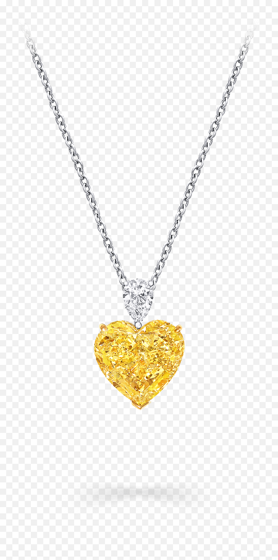 Heart Shape Yellow White Diamond - Locket Png,Yellow Heart Png
