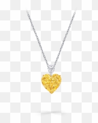 Heart Shape Yellow White Diamond - Locket Png,Yellow Heart Png