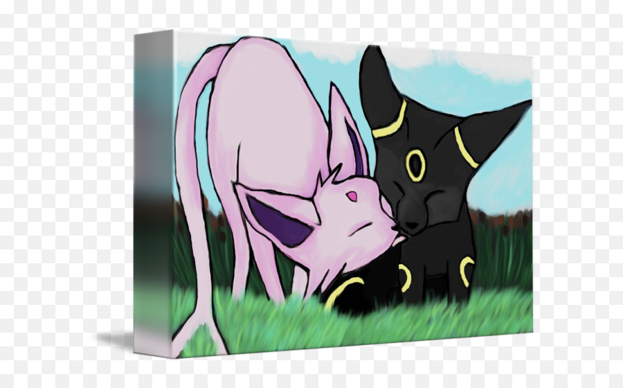 Umbreon And Espeon By Destiny Nowicki - Cat Png,Espeon Transparent