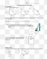 Doc Pythagorean Theorem Study Guide Mark Aguilos - Pythagorean Theorem Multiple Choice Png,Right Triangle Png