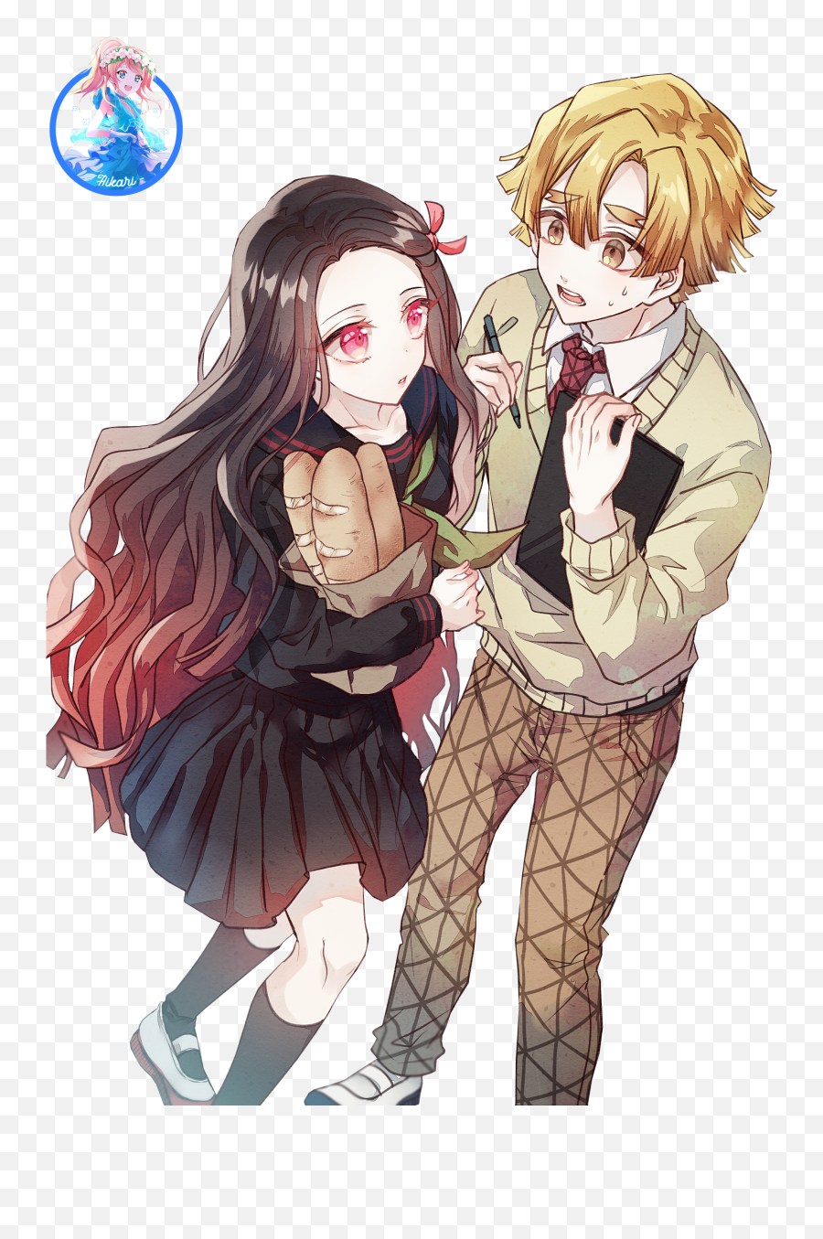 Zenitsu And Nezuko Couple Dp Couples Pair Picturesdp - Nezuko X Zenitsu Png,Anime  Couple Icon - free transparent png images 