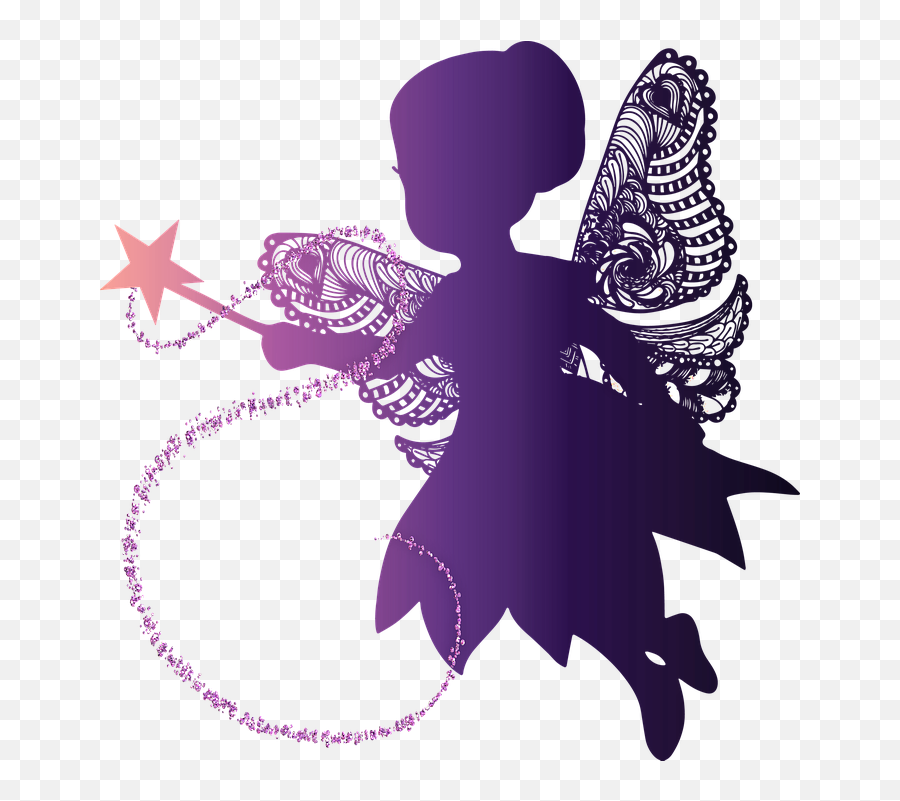 Fairy Little Girl Dust - Little Girl Drawing With Wings Png,Fairy Dust Png