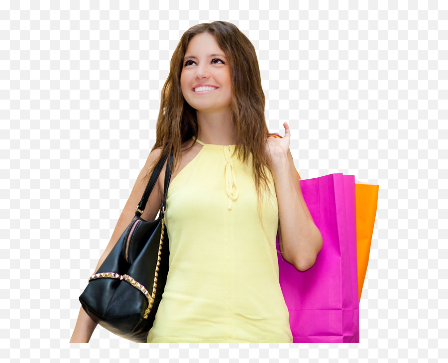 Young Woman With Shopping Bag - Transparent Background Shopping Girl Png,Shopping Transparent