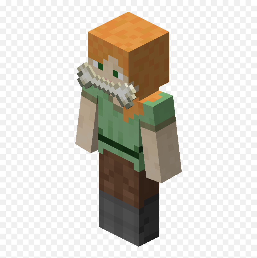 Alex Wearing Bone - Alex Steve Minecraft Png,Bone Png