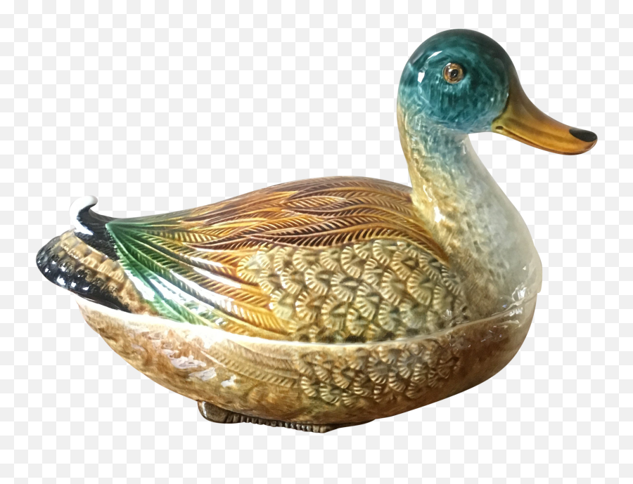 Vintage Portuguese Ceramic Duck Tureen - Ceramic Duck Png,Duck Transparent
