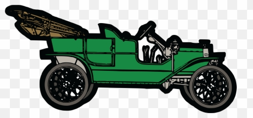 Download Free Clipart Of A Convertible Green Vintage Car - Model T png