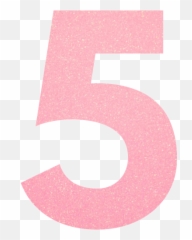 Pink Glitter Number 5 Png Clipart Free