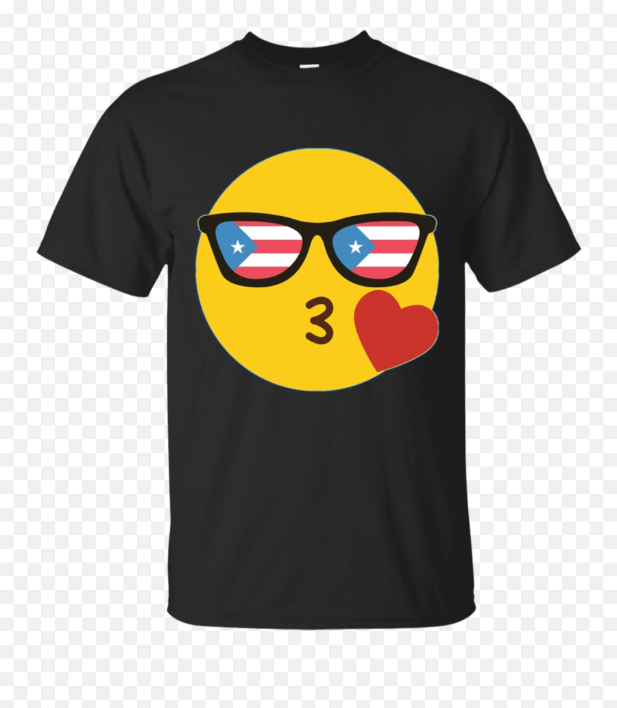 Emoji Puerto Rico T - Shirt Puerto Rican Flag Sunglasses Funny Emoji Puerto Rico Glasses Png,Glasses Emoji Png