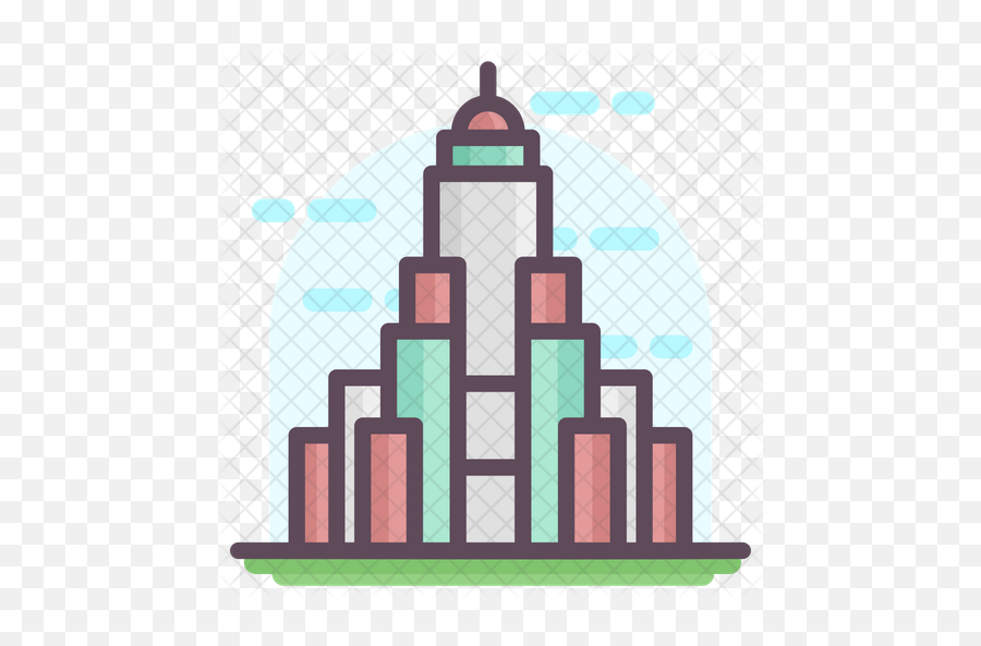 Empire State Building Icon Of Colored - Illustration Png,Empire State Building Png