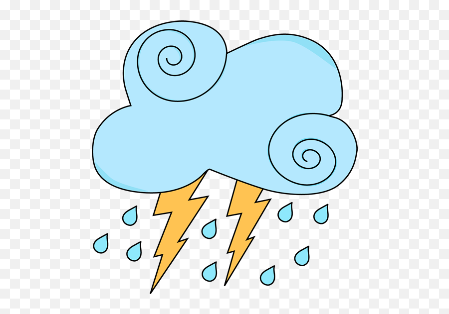 Swirly Blue Cloud With Lightning And Rain Clip Art - Swirly Transparent Rain Clouds Art Png,Blue Cloud Png