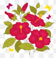 Hawaiian Hibiscus Clipart - Floral png