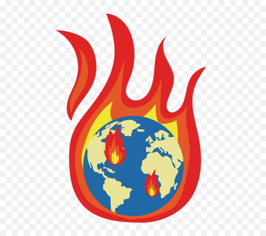 Climate Change Global Warming Planet - World Map Png,Earth On Fire Png